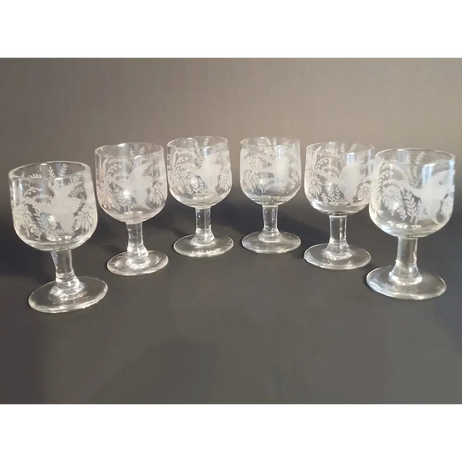 Set aus 6 Rotweingläsern Frankreich um 1870 - Sammlerstücke