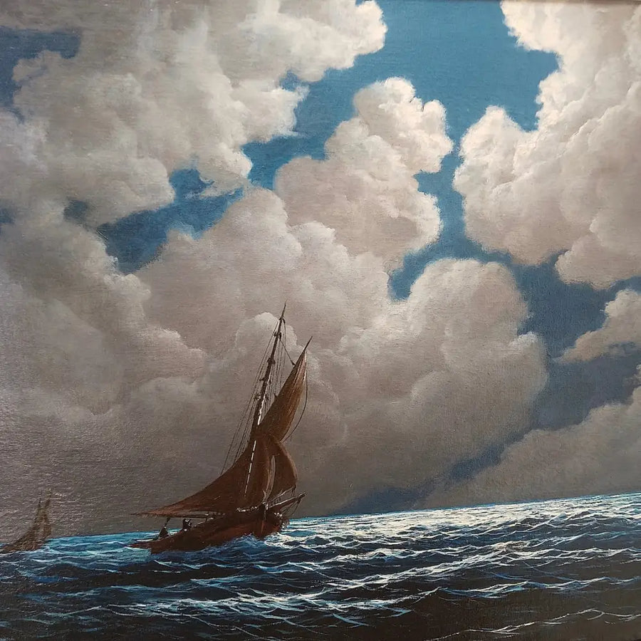 Segelschiff im Mondschein – Lucien Boulnois - Bilder