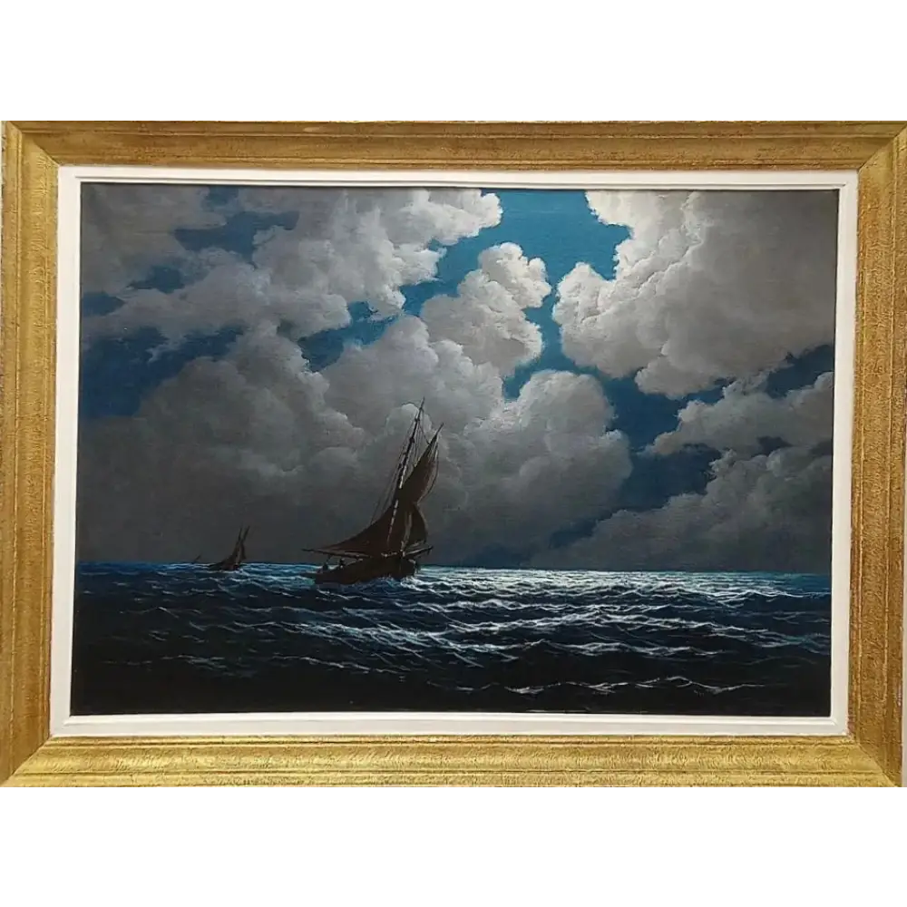 Segelschiff im Mondschein – Lucien Boulnois - Bilder