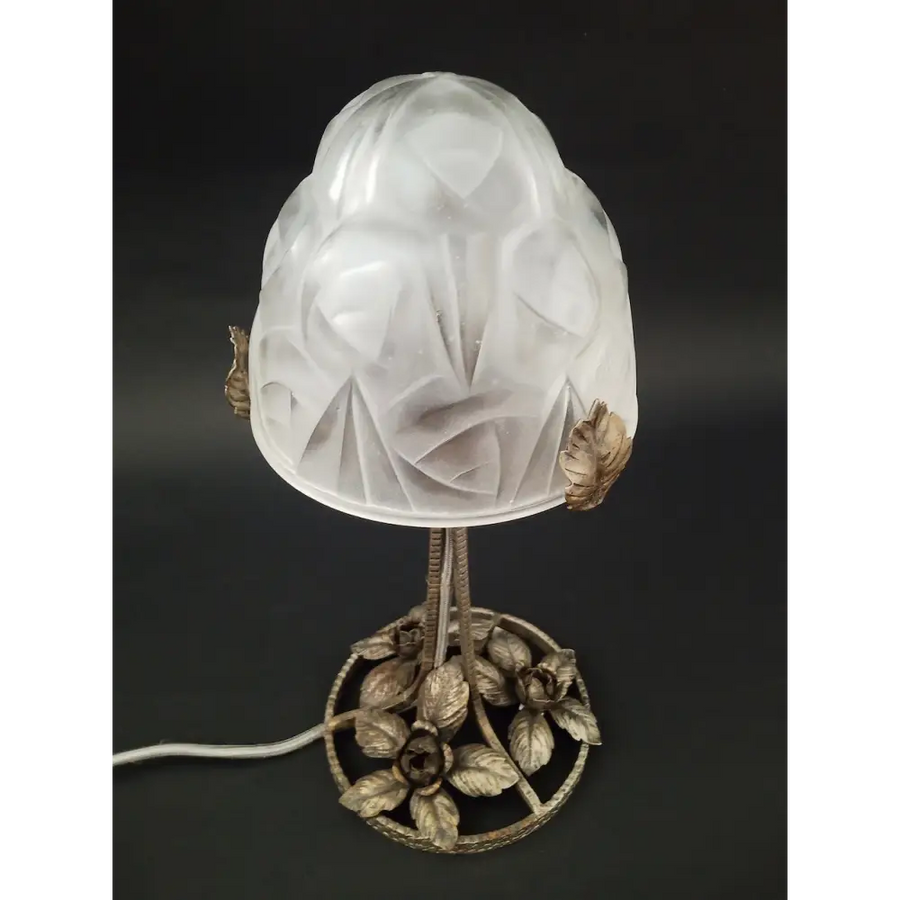 Tischlampe Art Deco David Gueron Verrier D´Art Degue -