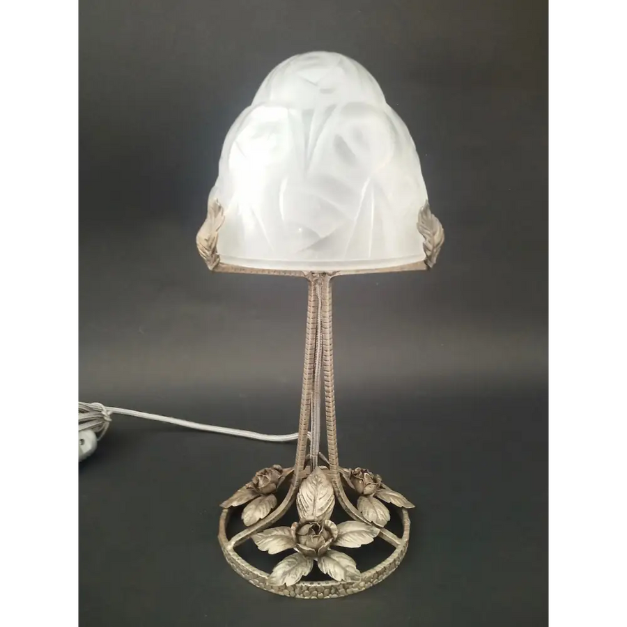 Tischlampe Art Deco David Gueron Verrier D´Art Degue -